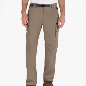 BC Clothing Mens Convertible Cargo Hiking Pants Shorts (Large 32, Khaki)